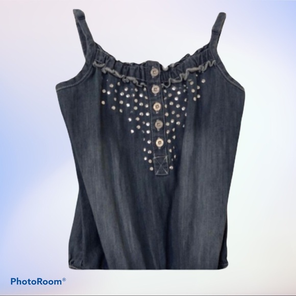 Justice Girls Blue Jean Romper Size 6 - Picture 2 of 7